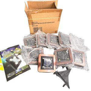 Bell Howell Solar Powered Disk Lights 8 Garden Deck Landscape Copper Color NIOB